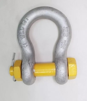 Cadeia de segurança de parafuso amarelo tipo WLL 12 toneladas Cadeia de âncora de proa