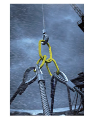 Aço galvanizado 48mm 4 Way Wire Rope Slings Lift Sling