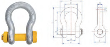 Galvanizado Durabilidade de longo prazo Sling Hardware e Acessórios Características de segurança Previne desenroscamento acidental do pin