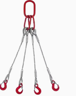 Sling de elevação de corda de fio de aço galvanizado de quatro pernas: resistência e segurança superiores para elevação de cargas pesadas