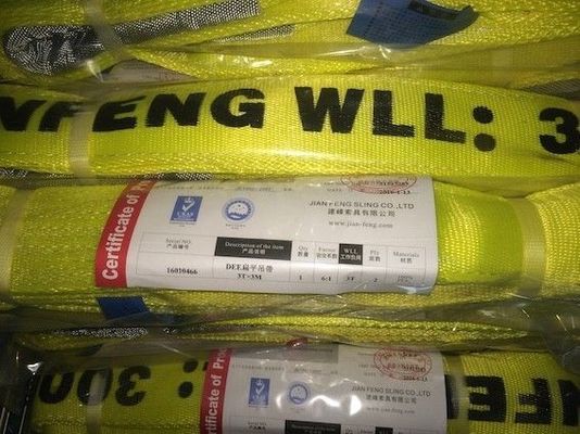 Sling de poliéster verde com 10 1 fator de segurança e acessórios de extremidade de olho plano