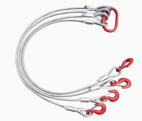 Sling de elevação de corda de fio de aço galvanizado de quatro pernas: resistência e segurança superiores para elevação de cargas pesadas